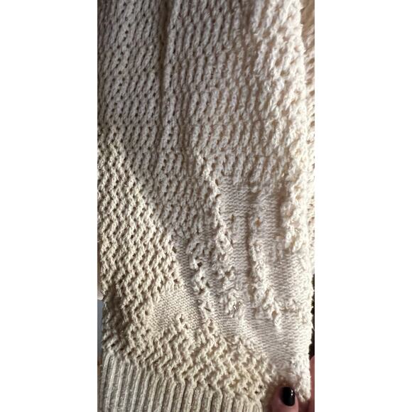 EUC Anthropologie Daily Practice Half-Zip Oversized Pullover Sweater Cream - Picture 8 of 16